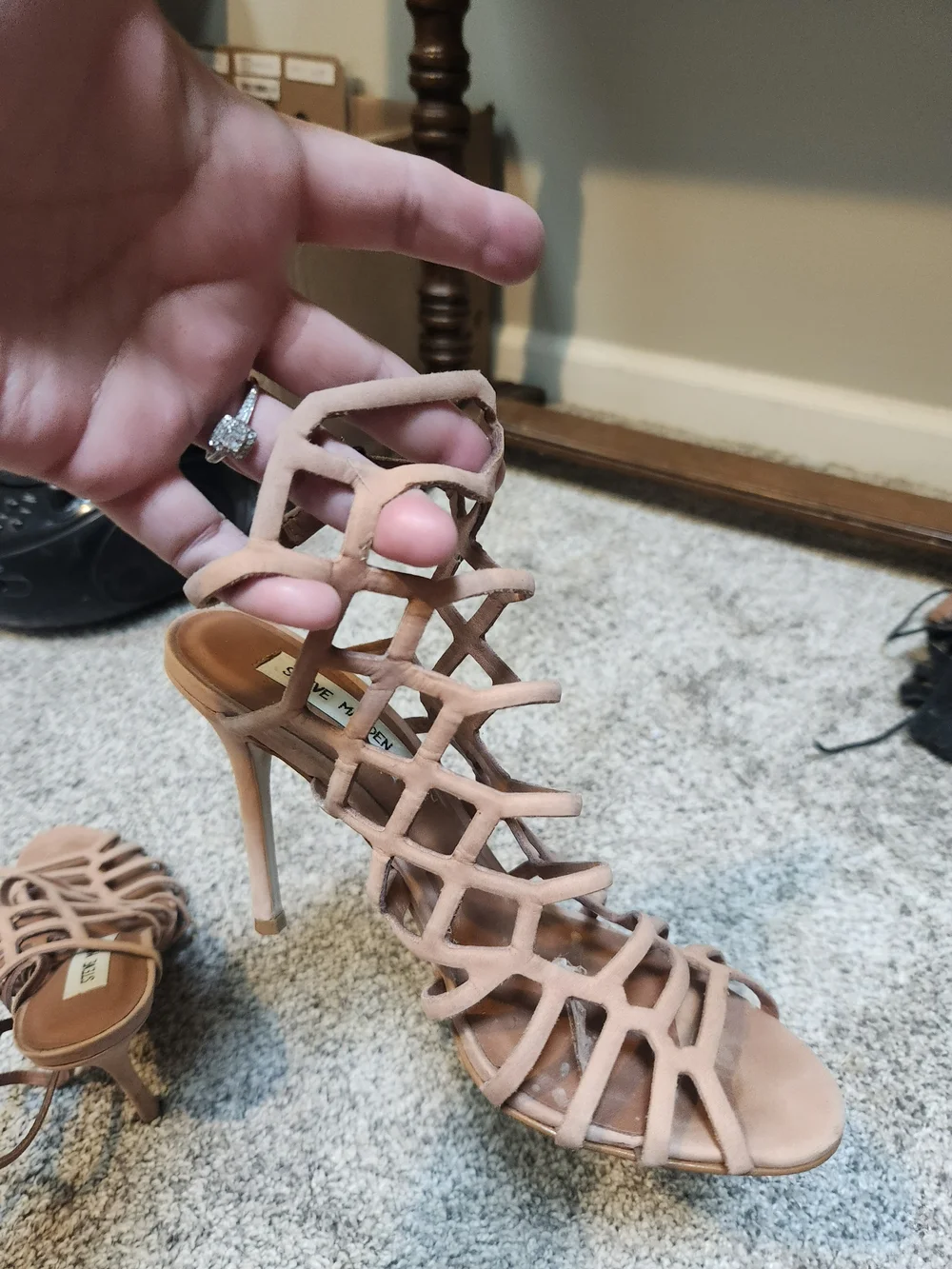 Steve Madden Blush Cage Strappy Heels